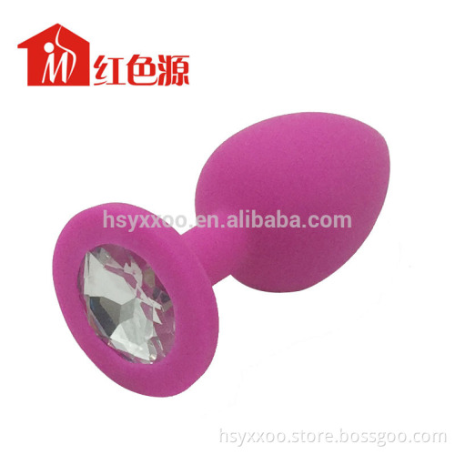 Clips Butt Toy Plug Anal Insert Silicone Plated Jeweled Rhinesto sex toy